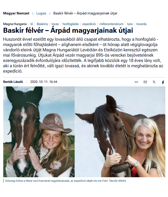 Baskír félvér – Árpád magyarjainak útja